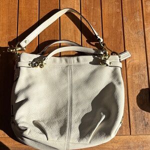 COACH Brooke Ivory Leather Hobo Shoulder Bag